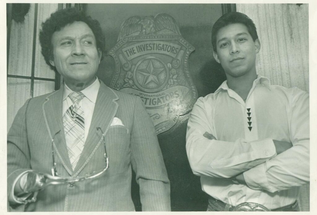 Jay J. Armes III with his father, legendary investigator Jay J. Armes Sr.
